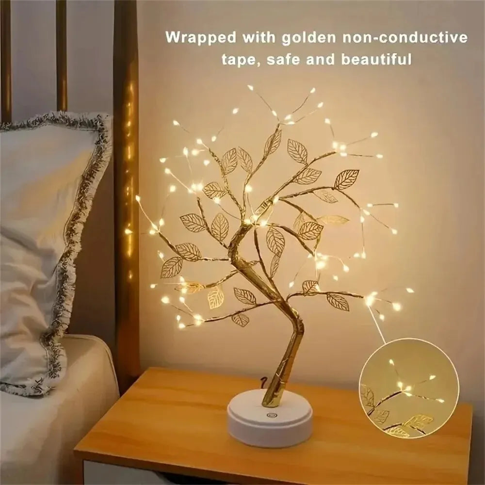 LED Rose Leaf Table Lamp USB