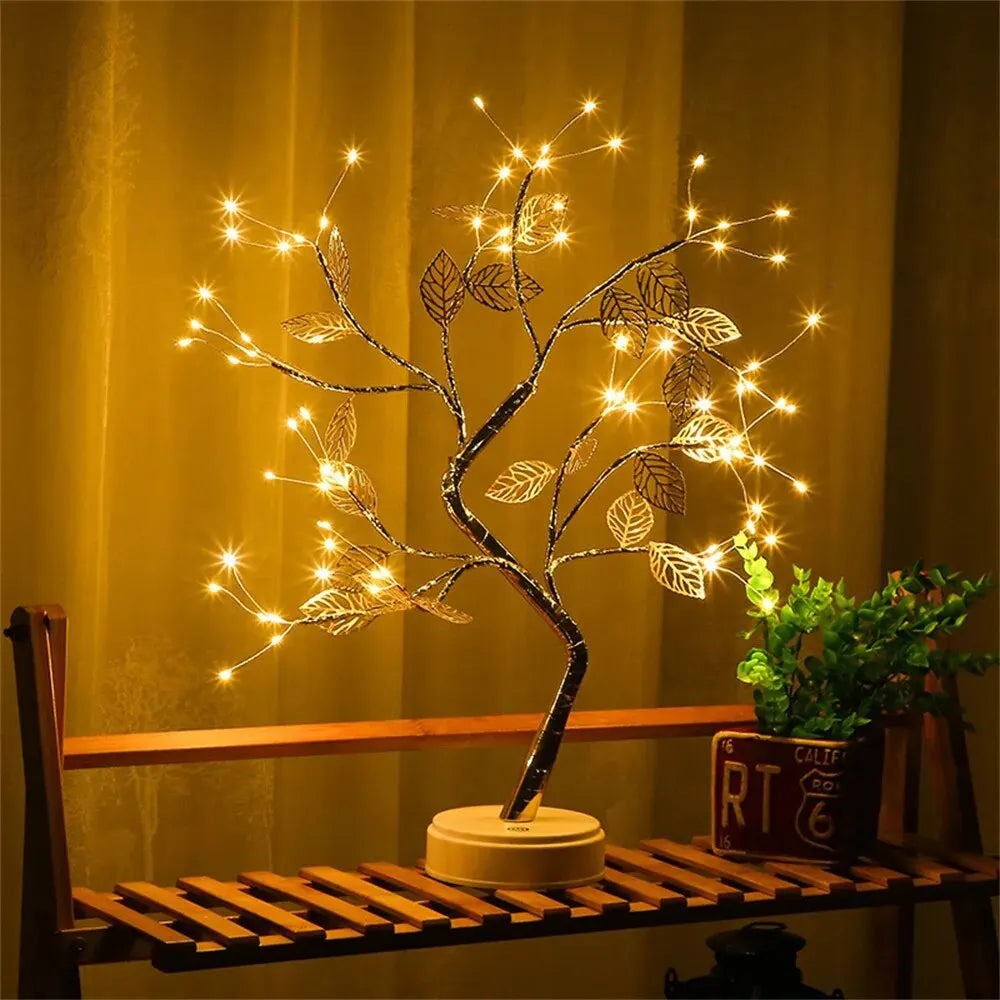 LED Rose Leaf Table Lamp USB